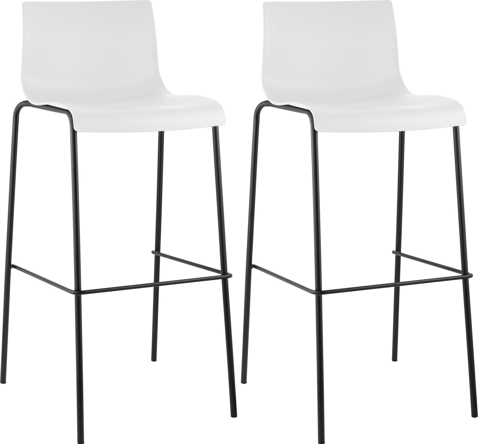 CLP 2er Set Barhocker Hover Kunststoff 4-Fuß Gestell 4-Fuß Gestell weiß Gestell Farbe schwarz 304474