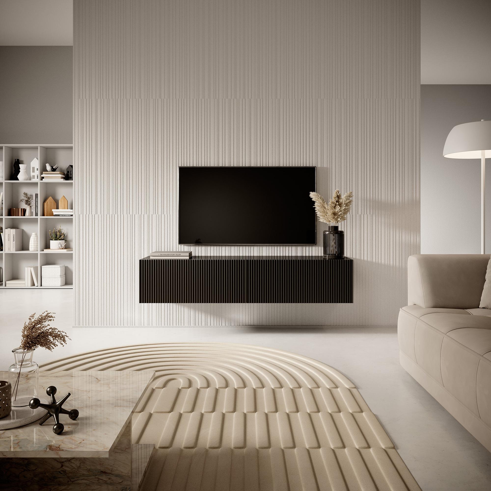 WOHNLING Design ripiano per Sala 60 x 79 x 24 cm Bianco | Scaffale con Due cassetti Scaffale Alto con 4 Scomparti