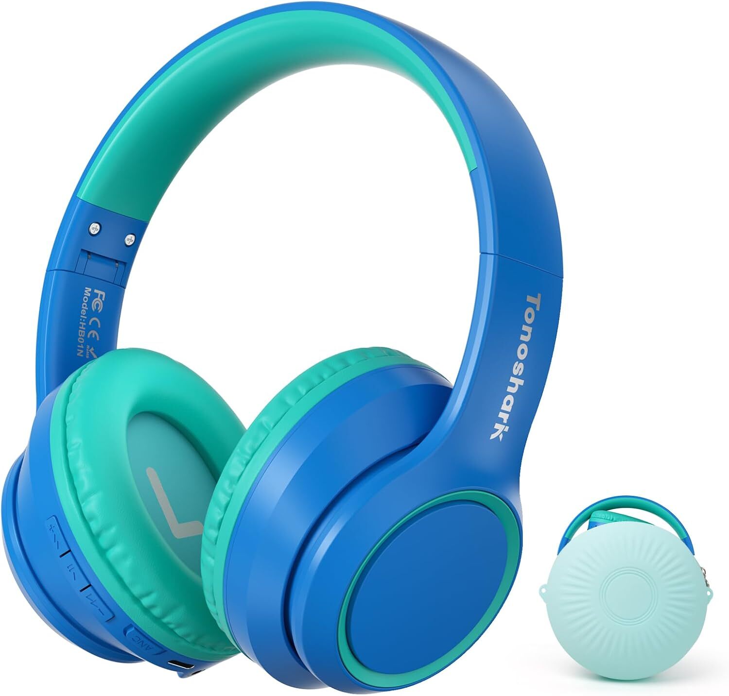 Tonoshark Aktive Noise-Cancelling-Kopfhörer für Kinder, 60 Std. Spielzeit,Kabelloses Bluetooth Over-Ear Headset mit integriertem Mikrofon für Schule/Reise/Party