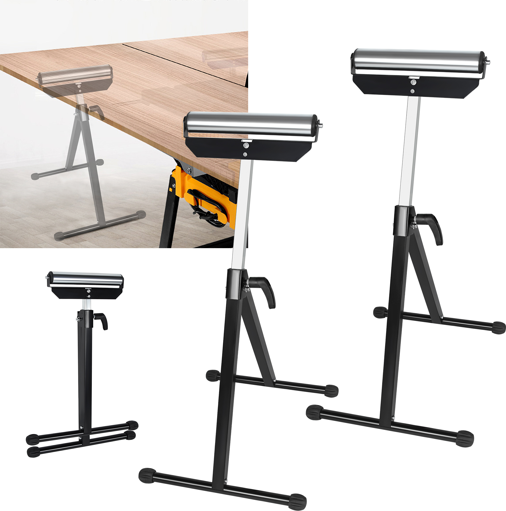 Einfeben Rollenbock – Höhenverstellbar 68-108cm, 90kg Traglast, Klappbar – Für Sägen, Hobel & Werkbänke