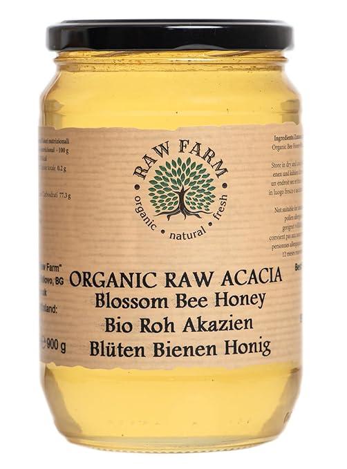 Raw Farm EOOD Raw Farm - Honig - Roher Biohonig aus Akazien, direkt vom Imker, 900 g