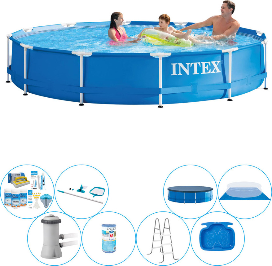 Bazén s kovovým rámom Intex - 366x76 cm - vrátane príslušenstva