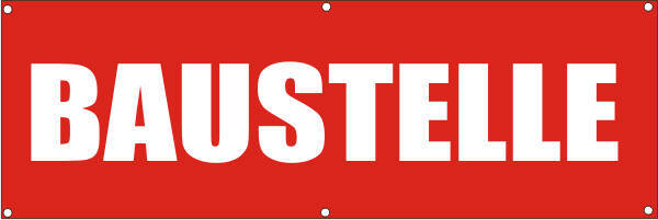 INDIGOS UG Werbeplane / Gerüstplane - p107 - Baustelle - NEU - 200 cm x 67 cm - für Baustelle, Garten, Zaun oder Veranstaltung