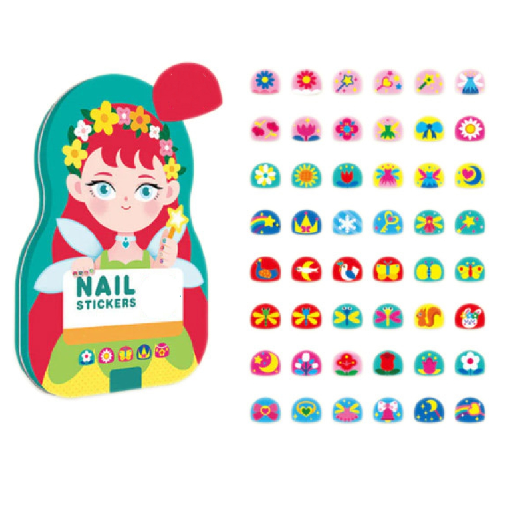 Mormark 520er Set Kinder Nagelsticker, Nagelfolie selbstklebend, Nagelaufkleber für Kinder - STICKEEZ Fee