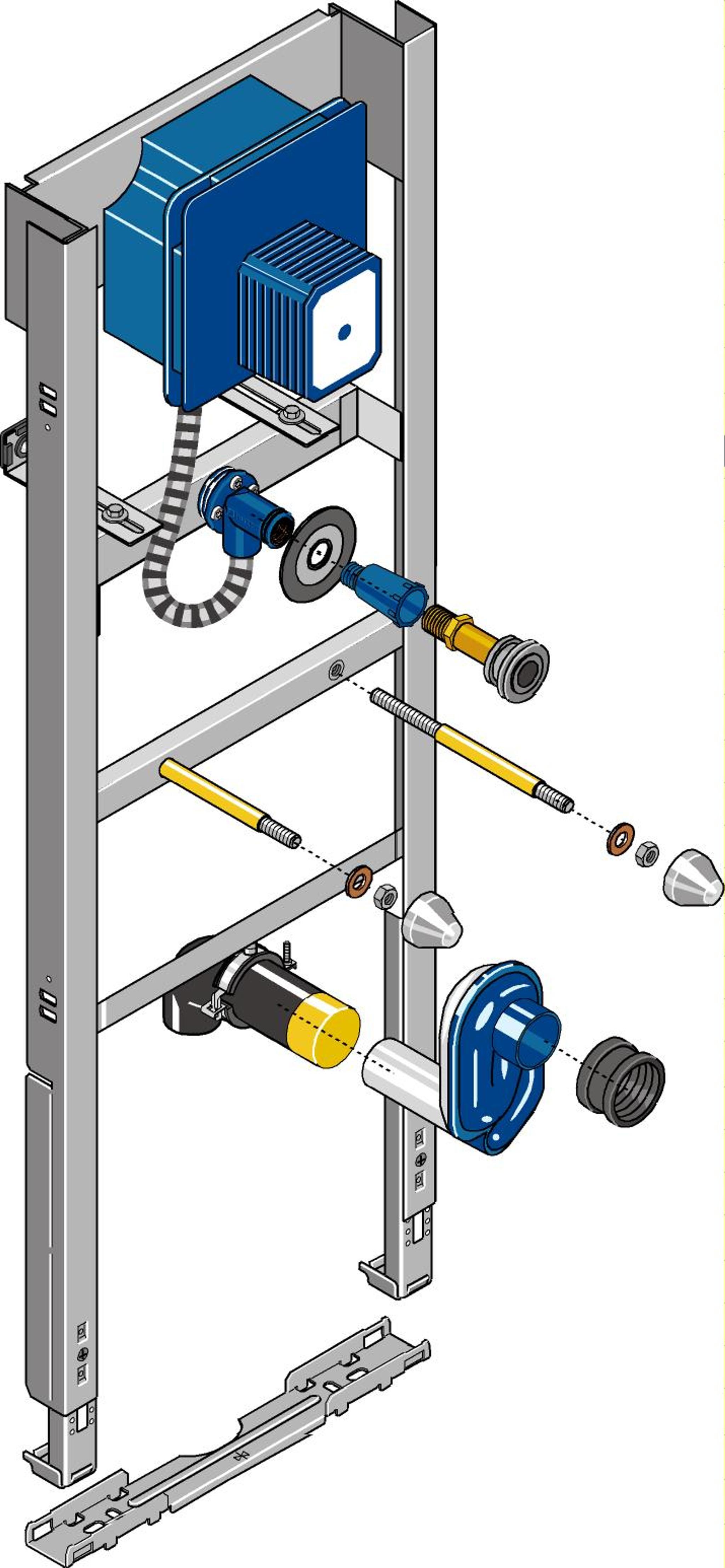 Huter Montageelement Urinal fuer Caprino 4106.1, DAL Rohbauset
