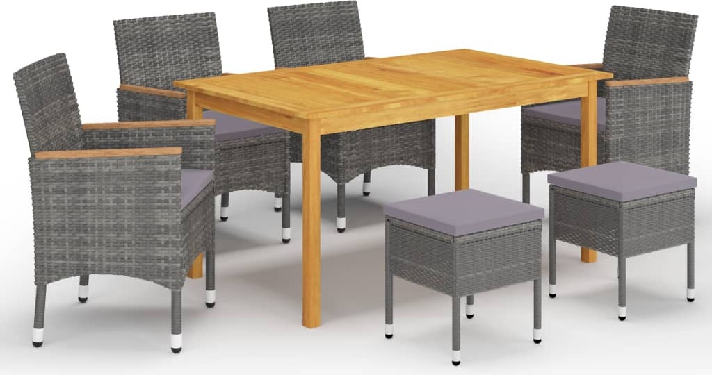 Maison Exclusive 7-dielny záhradný jedálenský set sivý