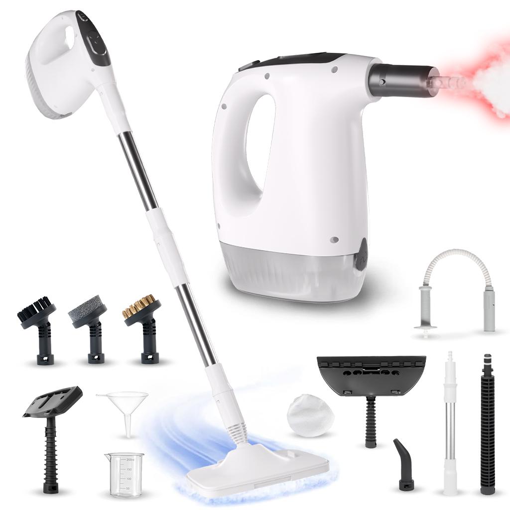Traumheim 2 in 1 Dampfreiniger,1200W Handheld -Dampfreiniger, 3-Gang,500ml Dampfreiniger sofa,Dampfreiniger boden mit 14 Zubehör, Multifunktional Dampfreiniger QX-12