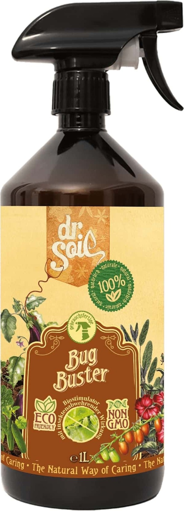 DrSoil Dr.Soil Biostimulator mit insektenabweisender Wirkung, 1 Liter Flasche mit Zerstäuber - DE