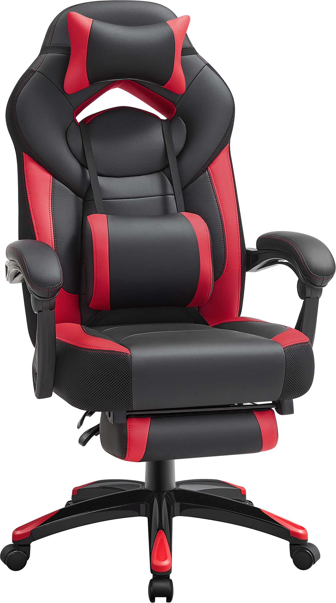 SONGMICS Gaming-Stuhl, Bürostuhl, höhenverstellbar, Rot OBG77BR