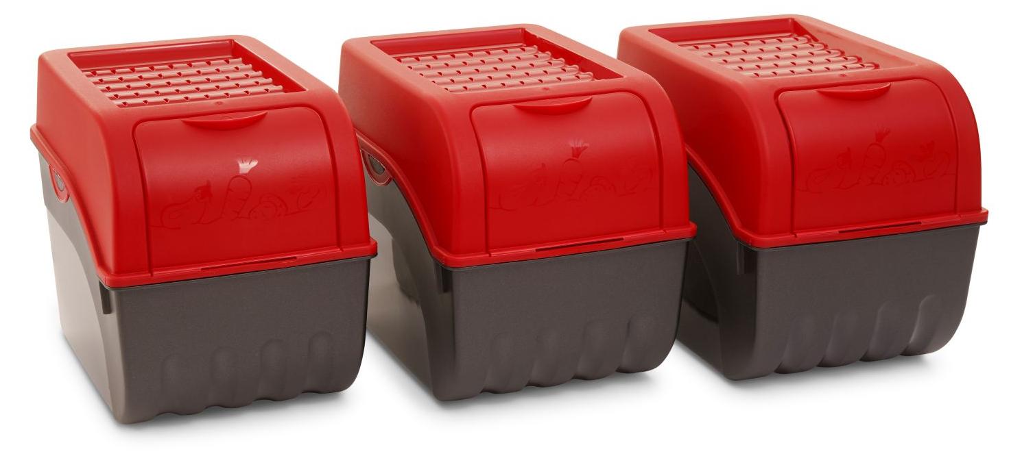 Novaliv 3x Groß 9l rot Kartoffel Kartoffelbox Kartoffelkiste Kartoffellager Kartoffelkopf Kartoffelsack