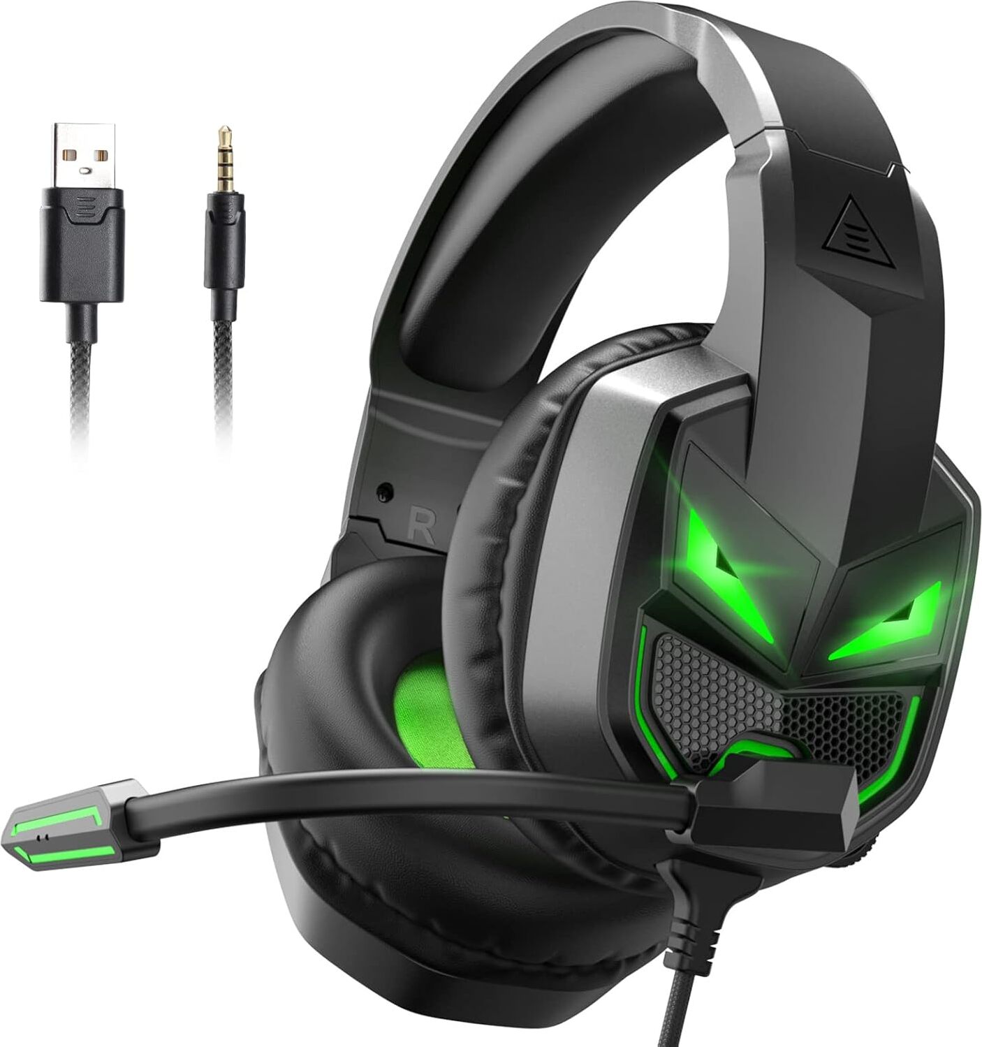 EKSA Gaming-Headset (Extra große, tiefe und weiche Ohrpolster, Fenrir Gaming Headset, Headset mit Mikrofon für PS4 PS5 Xbox one PC)