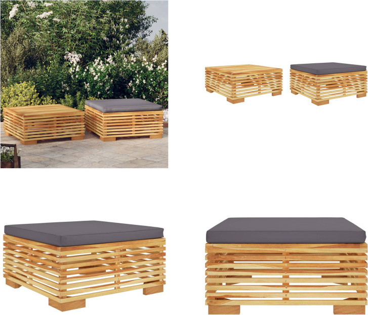 vidaXL 2 tlg. Garten Lounge Set Massivholz Teak - Garten-Lounge-Set - Garten-Lounge-Sets - Lounge-Set - Outdoor-Lounge-Set
