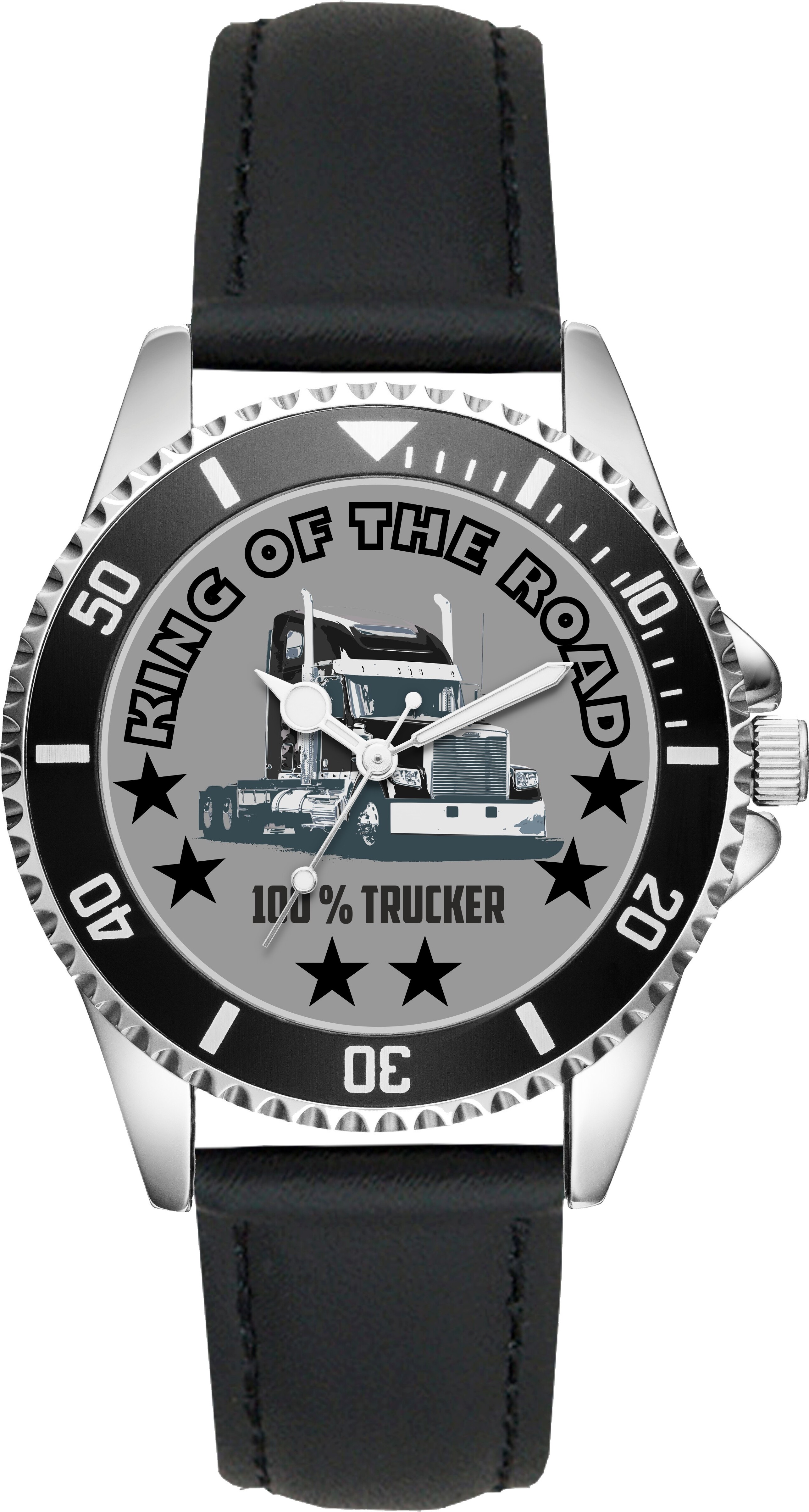 KIESENBERG Herrenuhr Armbanduhr LKW Fernfahrer Trucker Geschenk Fan Artikel Zubehör Fanartikel Analog Quartz Uhr L-6124