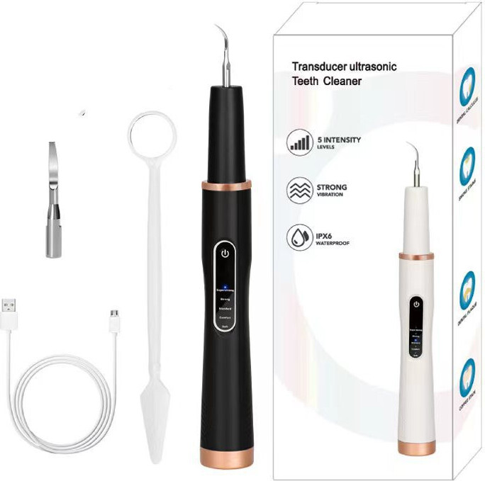 INF Ultrazvukový odstraňovač zubného kameňa – zubný kameň si odstráňte sami čierna