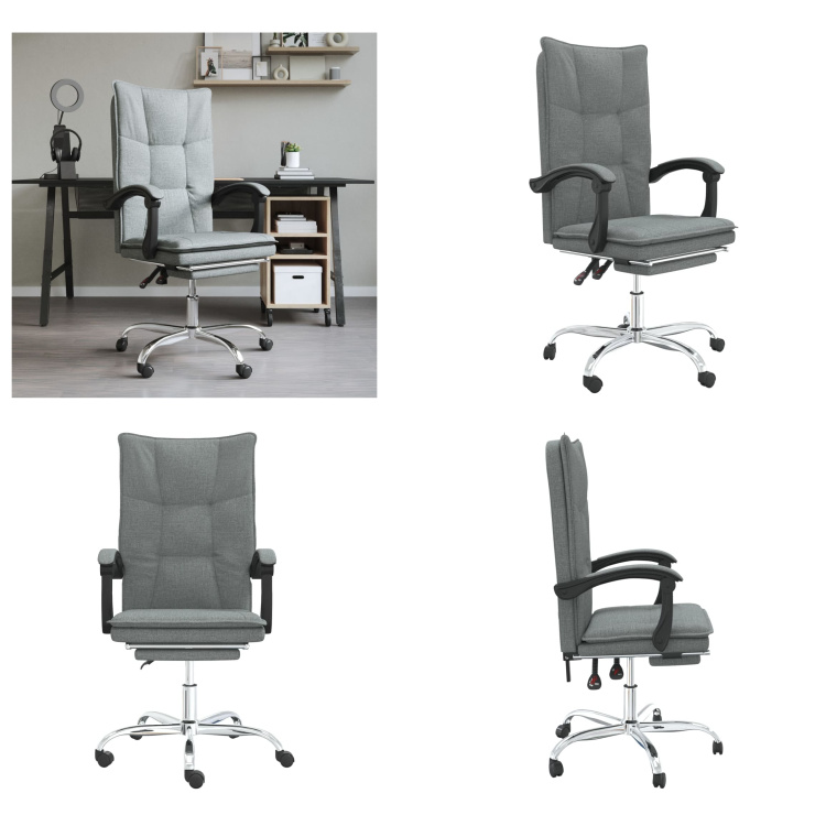 vidaXL Kancelárske kreslo s funkciou polohovania tmavosivá látka - Kancelárske kreslo s funkciou polohovania - Kancelárske kreslá s funkciou polohovania - Kancelárske kreslo s funkciou relaxácie - Kancelárske kreslo