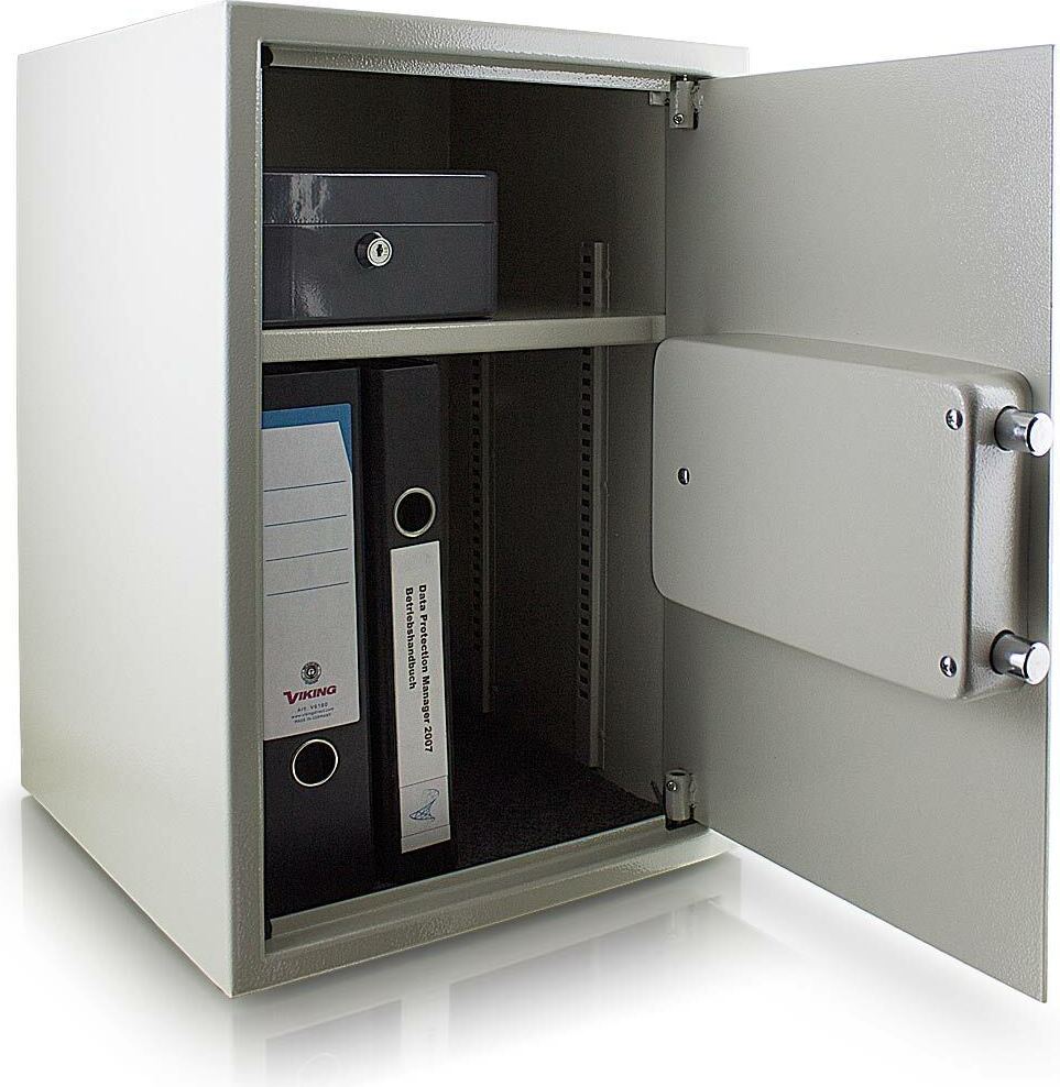 Bituxx Safe Tresor Möbeltresor Wandtresor Aktentresor Geldschrank Maße(B/H/T): 350 mm x 520 mm x 360 mm - Türstärke: 4 mm Lichtgrau MS- 11389