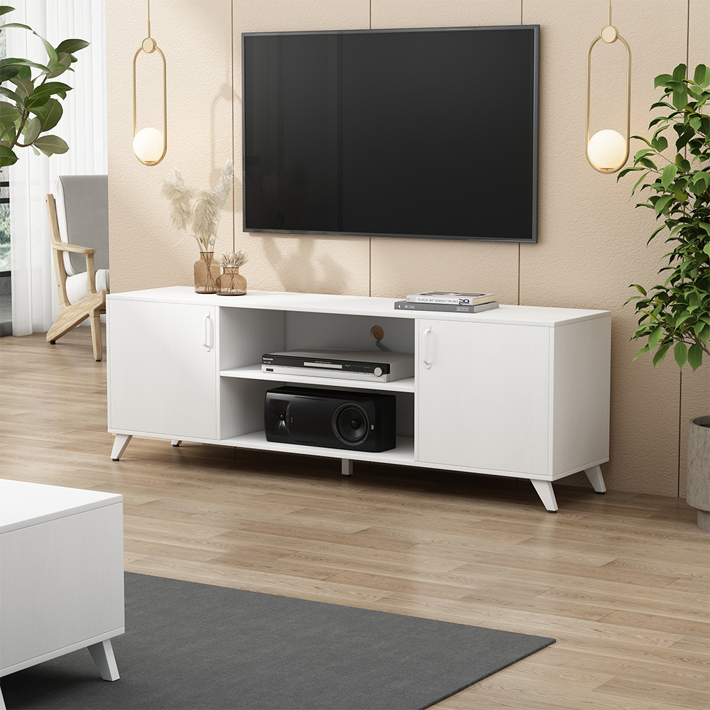 Lowboard Vicco Maceio Weiß 160 x 54.5 cm mit 2 Türen, Model 49997