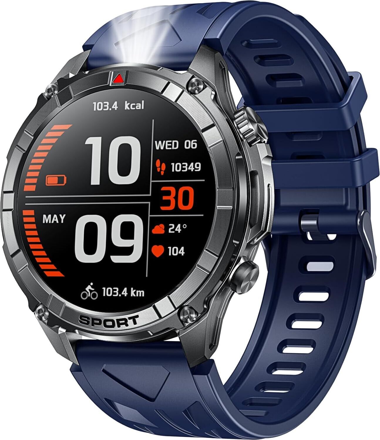 Motsfit Fur Herren Smartwatch mit Sport Bluetooth-Telefonfunktion: Pulsmesser 100+ Sportmodi IP68 wasserdicht Fitness Tracker
