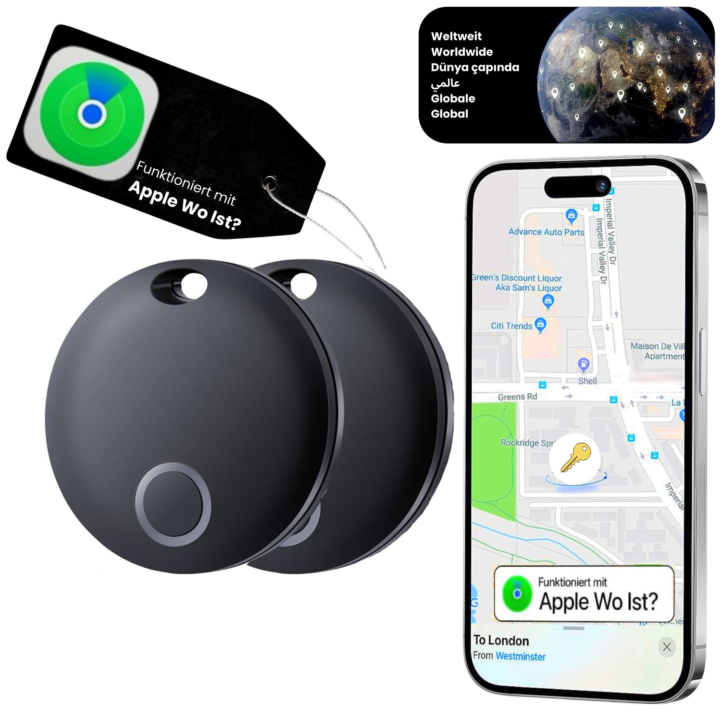 S&T DESIGN Smart Tag Koffer Hunde Tracker kompatibel mit Apple Wo GPS-Tracker iOS GPS Tracker Wasserdicht Wo Ist Kompatibeler Tracker für Apple