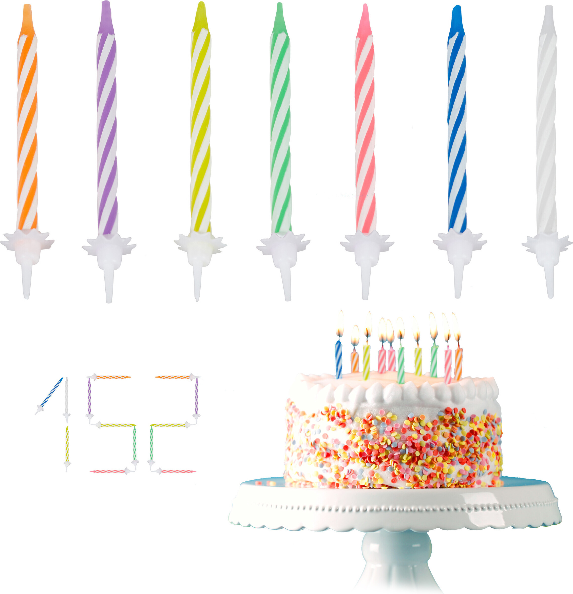 24 Pezzi Candele colore oro rosa per decorazione torta, per compleanni, matrimoni, feste, Natale | SHEIN ALIA
