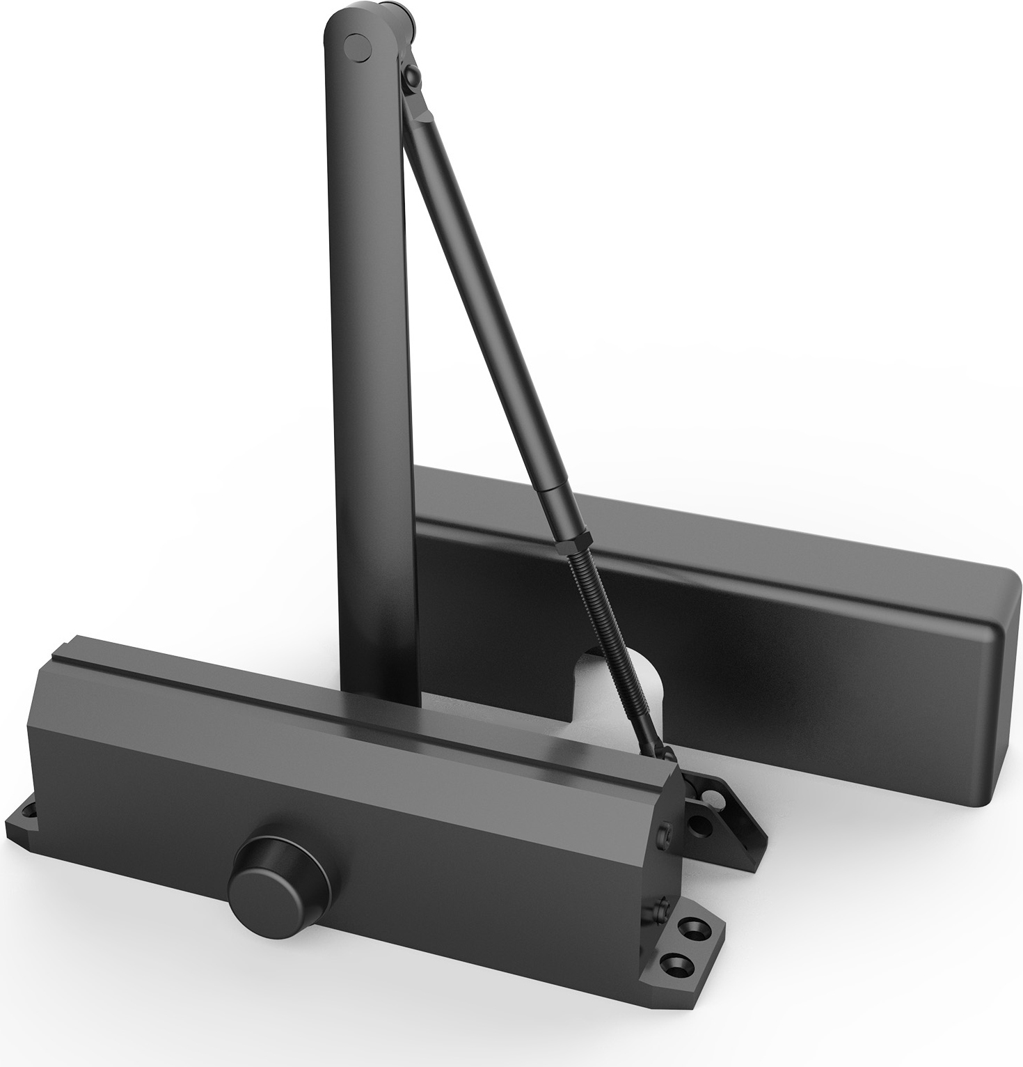 SucceBuy automatický zatvárač dverí pre dvere s nosnosťou 150 kg, nastaviteľný hydraulický nárazník, robustný hliníkový odliatok, jednoduchá inštalácia, čierny, na komerčné alebo súkromné použitie