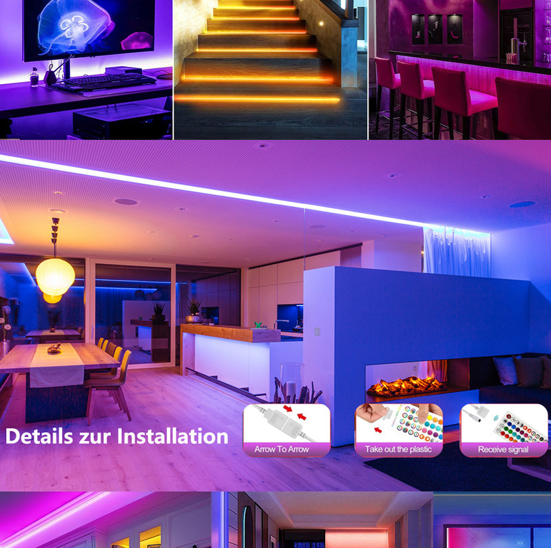 INF Vielseitiges 12V LED-Streifen-Kit: Beleuchtung mit RGB-Brillanz 374229