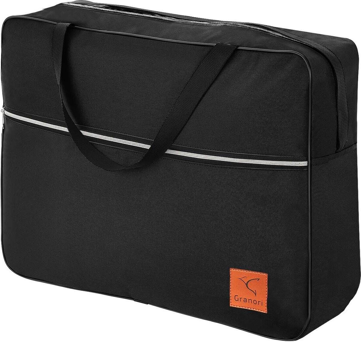 Granori Handgepäck Reisetasche 55x40x20 cm ideal geeignet als großes Bord-/ Kabinen-/ Handgepäckstück für Flüge mit z.B. Ryanair in Schwarz