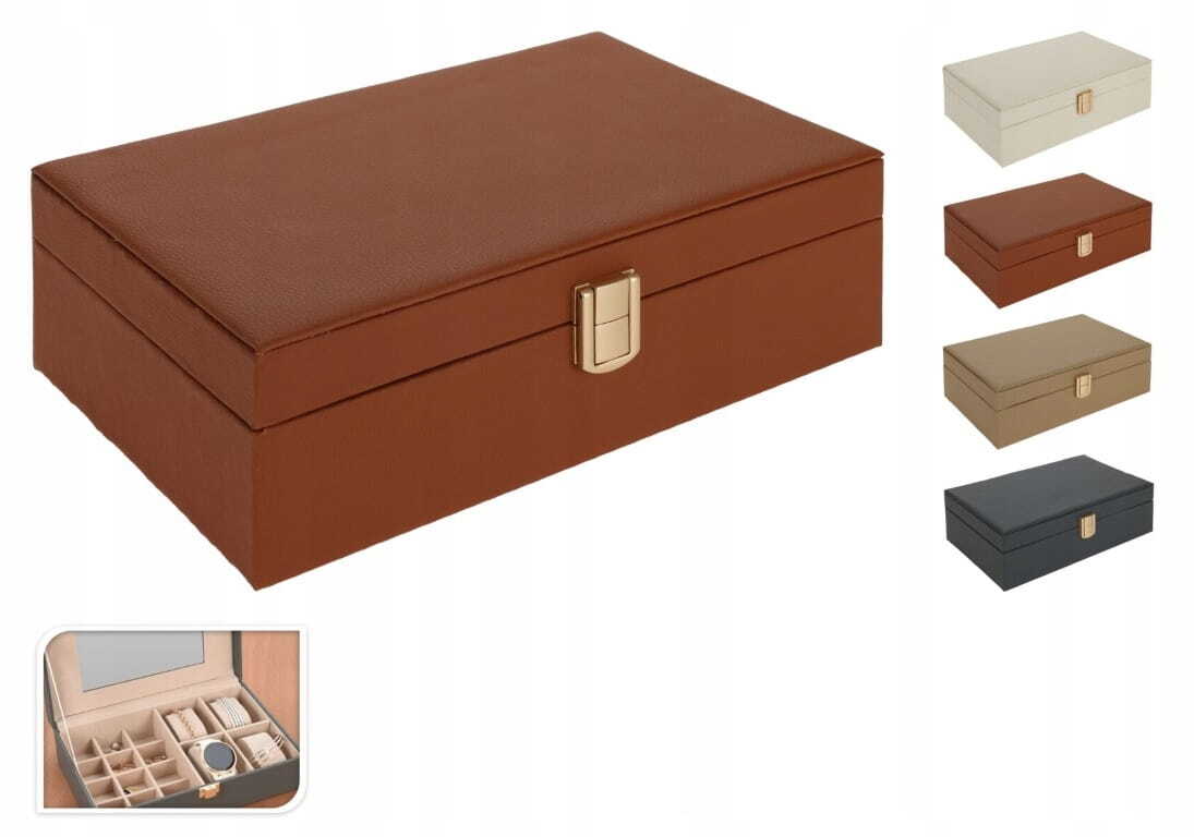 Koopman Schmuckkästchen mit Spiegel 25 x 7 x 16 cm HZ1965360