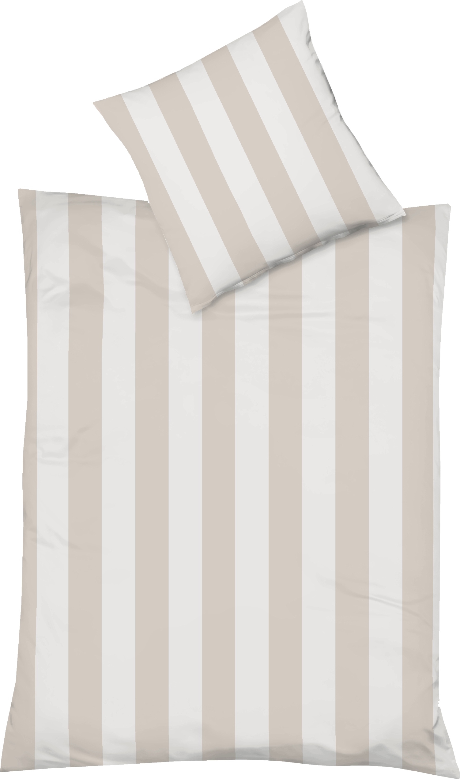 Fleuresse Mako-Satin Bettwäsche 200x220 Streifen Blockstreifen beige sand 114412-7