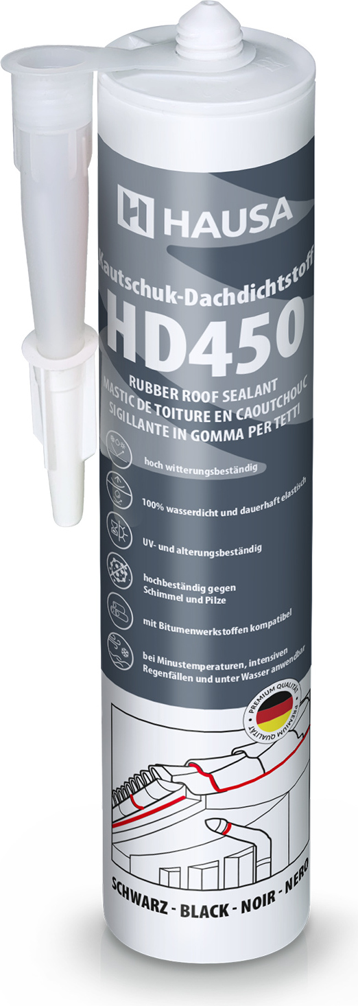 Hausa Kautschuk Dachdichtstoff HD450 Schwarz 1x 300ml