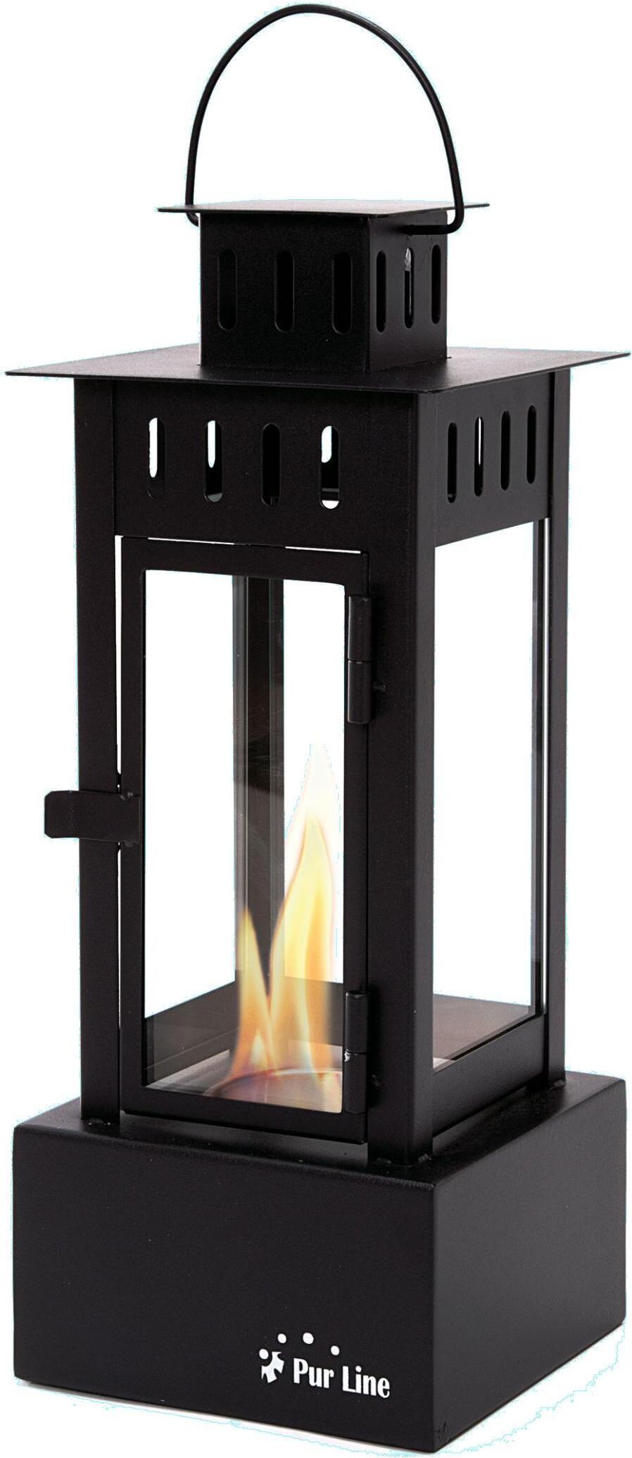 Purline Ethanol-Kamin in Laternenform aus Edelstahl