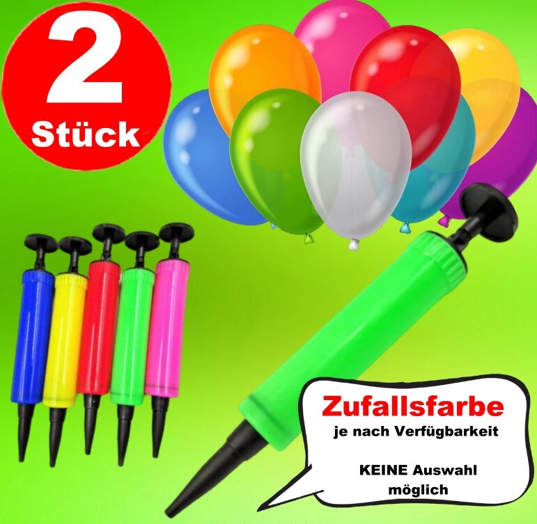 7and7 2x Luftballonpumpe Ballonpumpe Pumpe Set Luftballons Luftballon