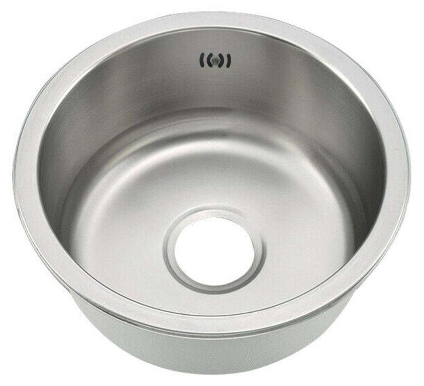 OEM Edelstahl Rundküchenspüle, 0,6 mm Dicke, Schallisolierung, Silber 2393