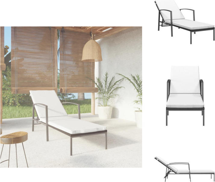 vidaXL Lehátko s vankúšom z polyratanu čierne - Lehátka