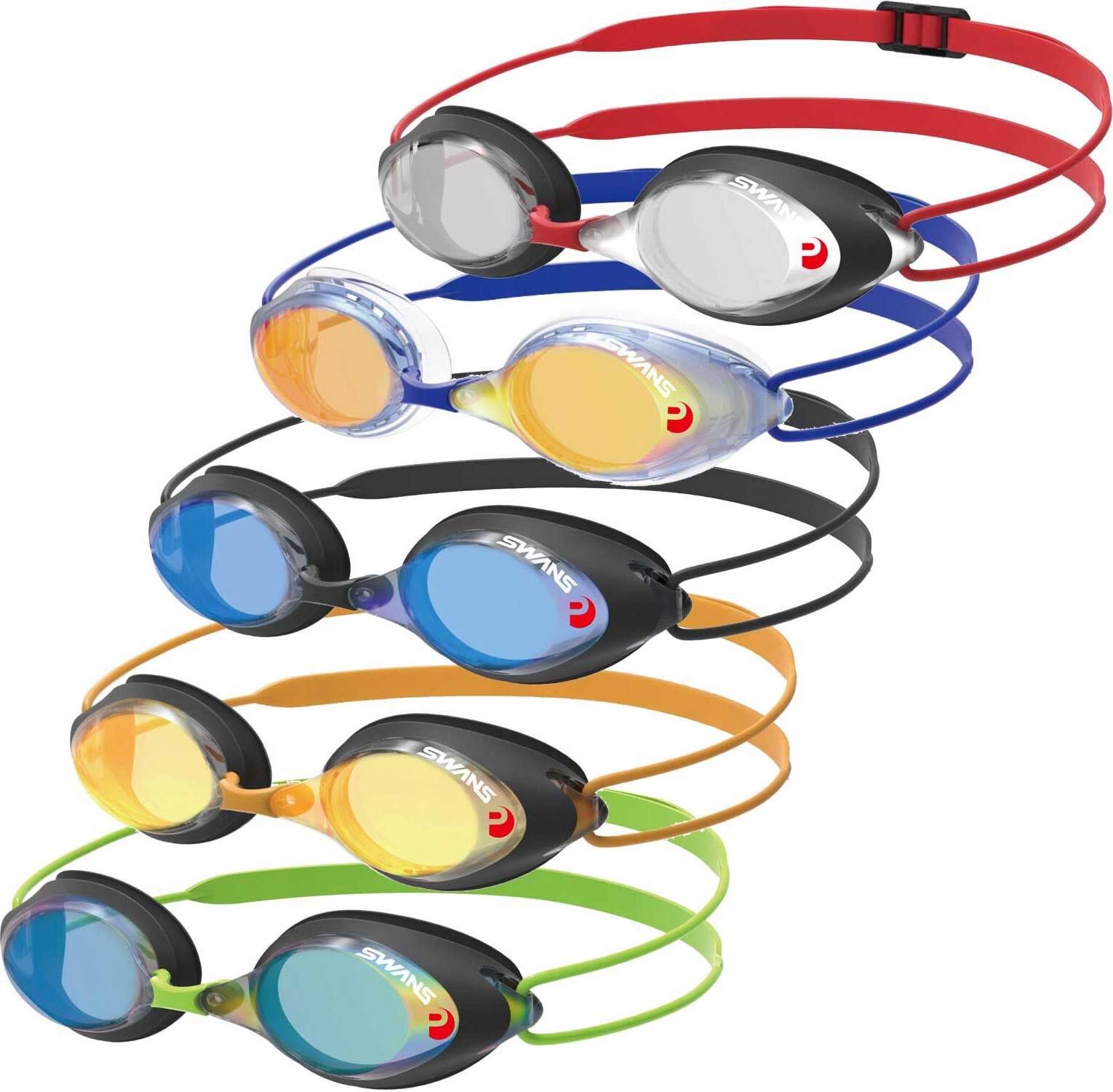 Lunettes De Natation SWANS SRX-N PAF Anti-Buée Teintées - Unisexe, Taille Unique, Silicone