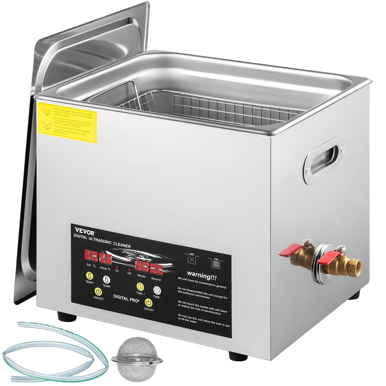 Ultrazvuková čistička, ultrazvukový výkon 240 W, ohrev 400 W, objem 9,5 l,