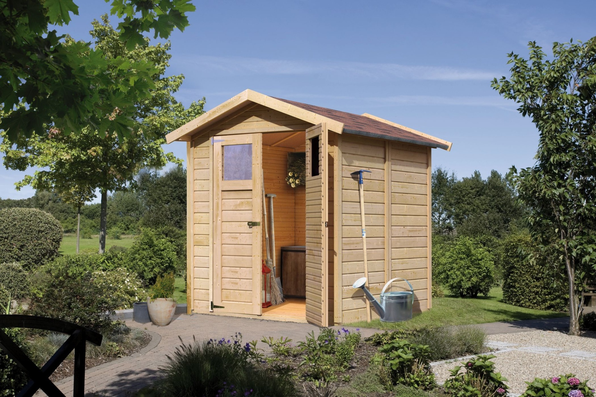 Karibu Gartenhaus Gerätehaus Dahme 3 naturbelassen 180x184x219 cm Image