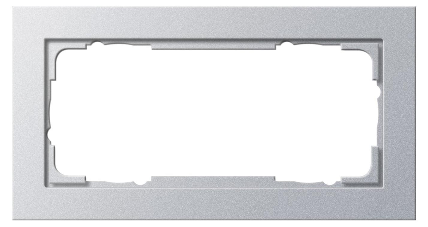 GIRA 100225 Rahmen 2f o.MS Farbe alu E2 o.Mittelsteg