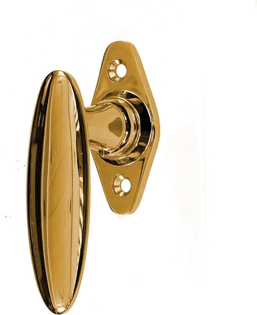 Antikas Fenstergriff Messing patiniert - Fensterolive, Fensterbeschläge - 9,8x4,5 cm