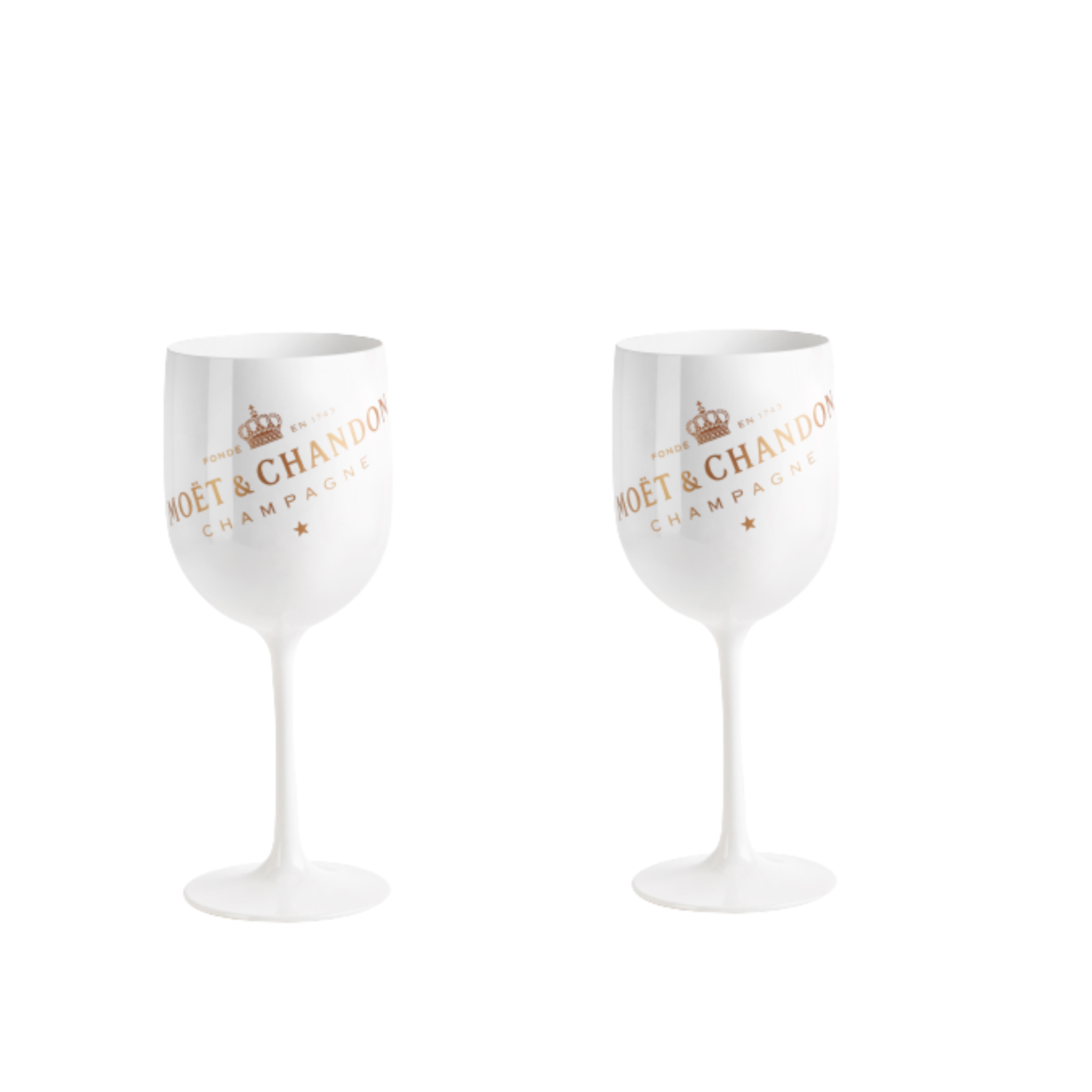 2 Moet&Chandon Ice Imperial Glas Champ Champagner Gläser Gold 