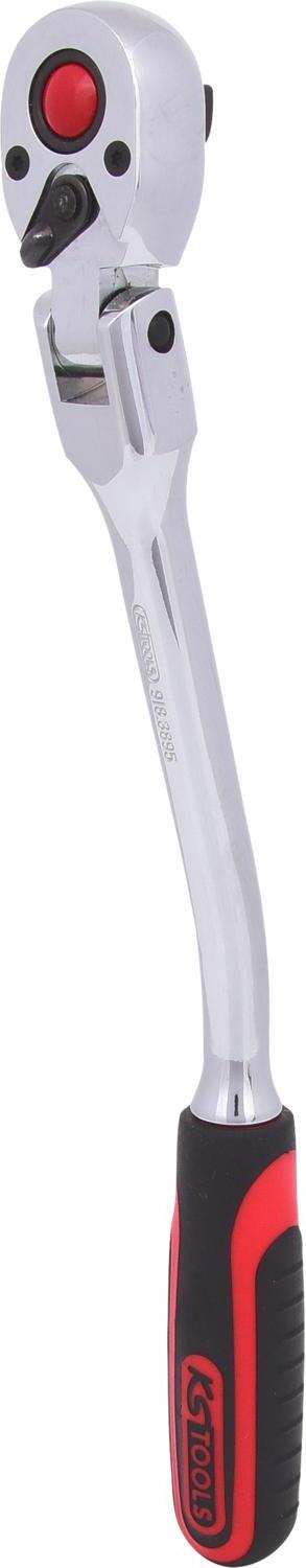 KS Tools 3/8 CHROME+ Gelenk-Umschaltknarre,72Zahn,gebogen.Schaft, 918.3895