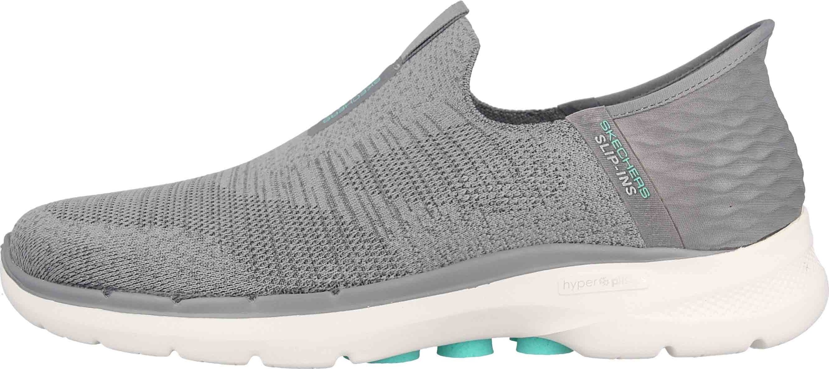 Skechers GO WALK 6 FABULOUS VIEW tenisky v plus veľkostiach sivé 124569 GRY veľké dámske topánky