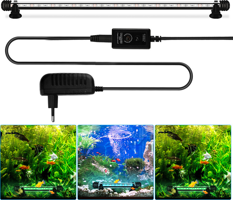 Yakimz 48cm LED Aquarium Schildkröten Mondlicht Beleuchtung Mollusken Süßwasserfische RGB RL-HG6497-1-CTa