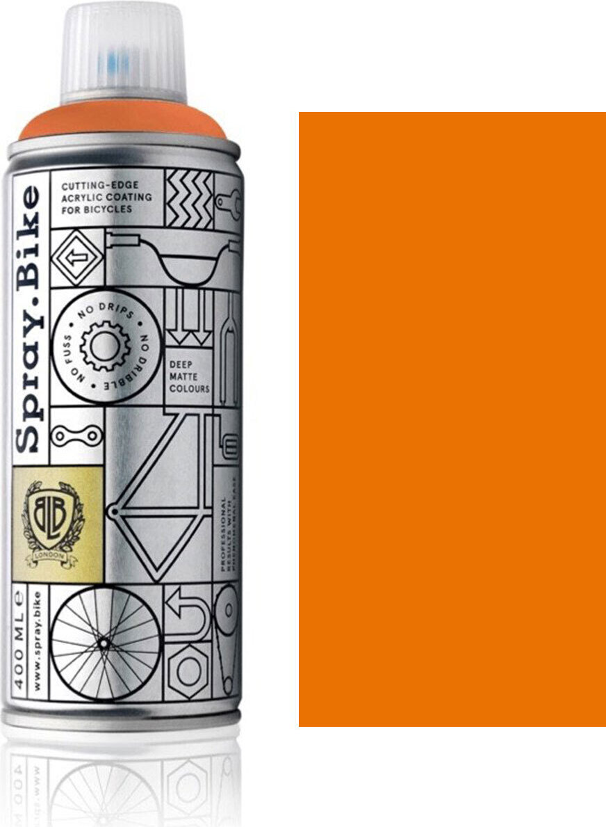 SPRAY.BIKE Fahrrad Lackspray Keine GRUNDIERUNG notwendig - Acryllack Spray 400 ml, Farbe:Meise Orange COSMOS-48205