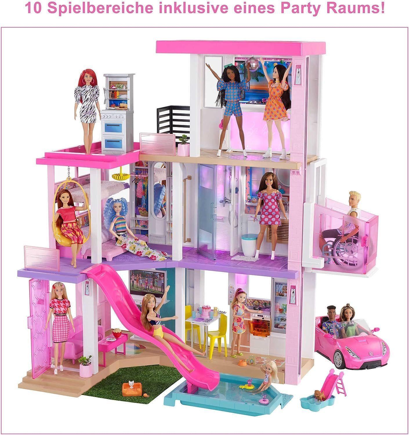 Barbie Puppenhaus Dream House 3 stöckig (Mehrteiliges Set, Puppenhäuser, Film 75 -tlg. Puppenhaus, Barbiehaus, Puppenvilla, Puppenhaus, Barbie, XXL