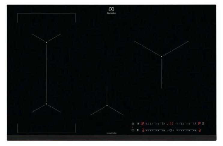 Electrolux EIL83443, Čierna, Vstavaný, 80 cm, Indukčná varná doska so zónami, Sklokeramická, 4 zone(s)