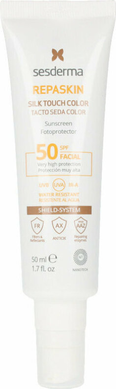 Sesderma REPASKIN FACIAL SPF50 tacto seda con color 50ml