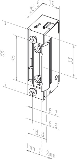 ASSA ABLOY Sicherheitstechnik FF E-Öffner 118, 118---------D11 o.Schließblech, 6-12V GS/WS, uni 118---
