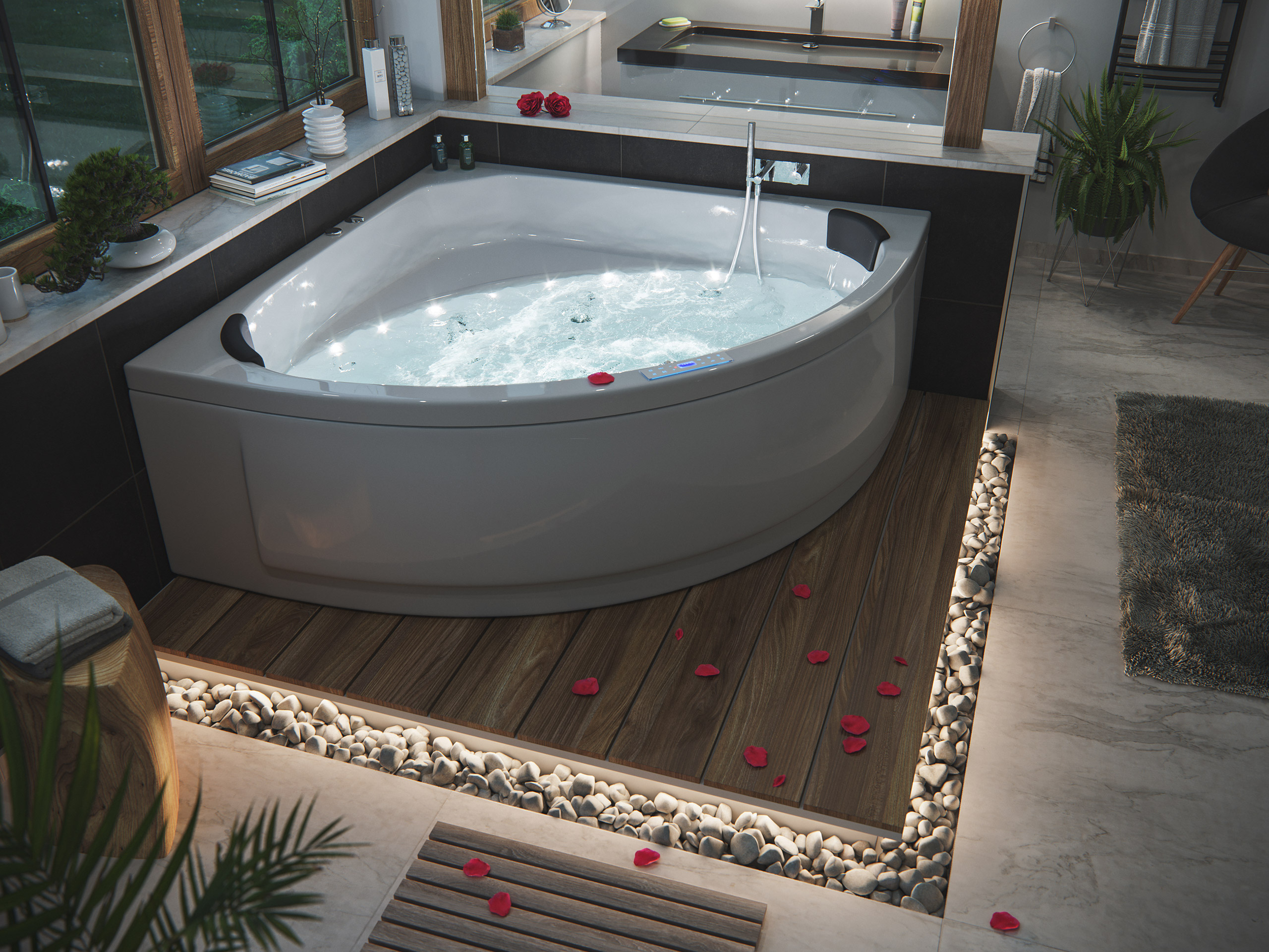 Magnolia Home Deluxe Whirlpool Set TITAN ULTRA mit 78 Düsen und LEDs Befüllung Überlauf : Befüllung über den Überlauf Varianten: Befüllung über den Überlauf PTTITANULTRA00XBUE