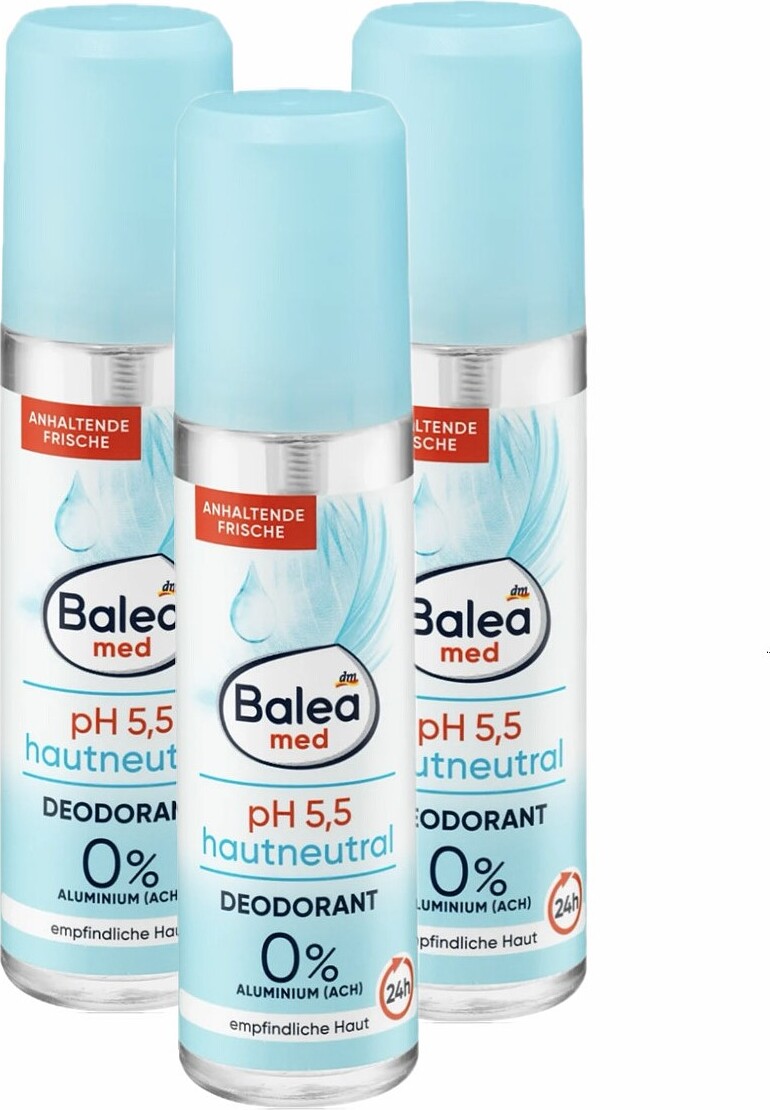 Dm-Drogeri markt 3 x Balea MED - Deo-Zerstäuber / Deodorant pH 5,5 Hautneutral (3 x 75 ml) bm-6057-3x